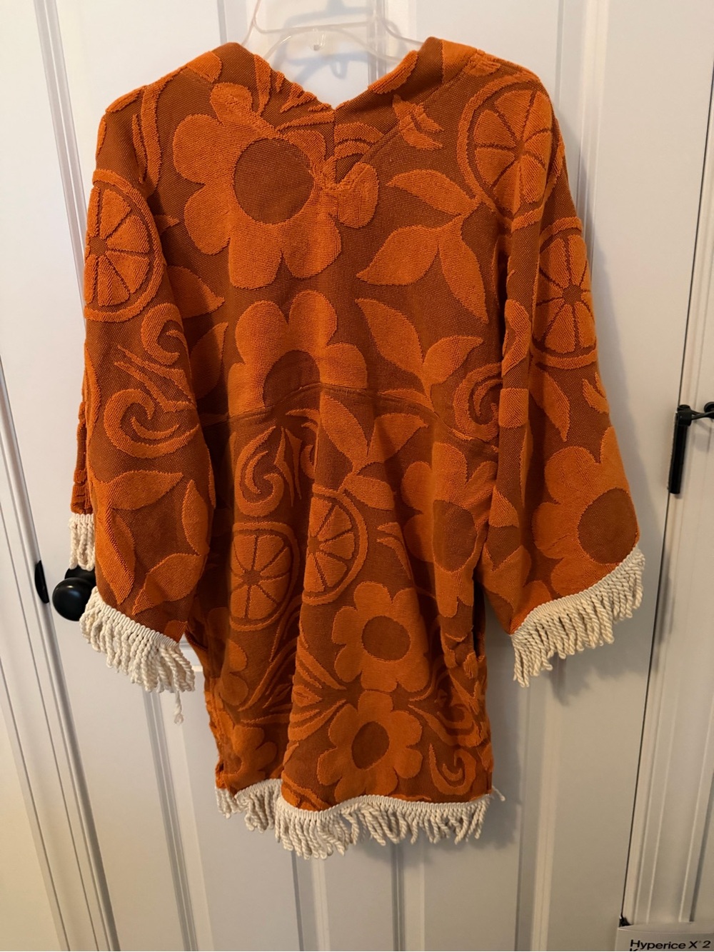 Spell at Free People Pomelia Terry Floral & Citrus Cover-Up with Cream Fringe - Picture 4 of 6